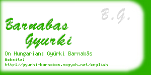 barnabas gyurki business card