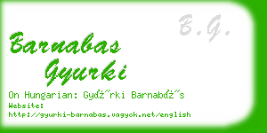 barnabas gyurki business card